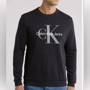 Calvin Klein Monogram Logo Crewneck Sweatshirt Black size S/M